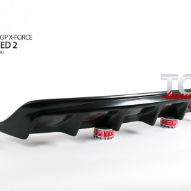 Диффузор заднего бампера X-Force (Универсал) на Kia Ceed 2