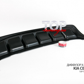 Диффузор заднего бампера X-Force (Универсал) на Kia Ceed 2