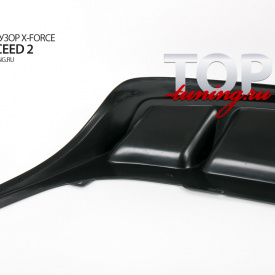 Диффузор заднего бампера X-Force (Универсал) на Kia Ceed 2