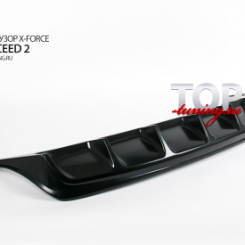 Диффузор заднего бампера X-Force (Универсал) на Kia Ceed 2