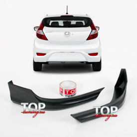 Накладки на задний бампер Exclusive (Хетчбэк) на Hyundai Solaris