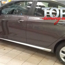 Накладки на пороги Ambassador GT на Hyundai Solaris
