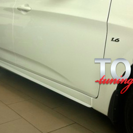 Накладки на пороги Ambassador GT на Hyundai Solaris