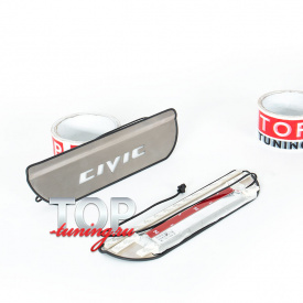 LED накладки на пороги Steel Grace на Honda Civic 9