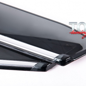 Дефлекторы на окна CHROME на Nissan Tiida