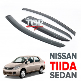 Дефлекторы на окна на Nissan Tiida