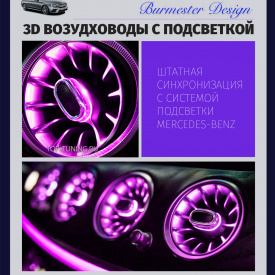 Дефлекторы климата с подсветкой 3D ambient для Mercedes-Benz E-klass W213 