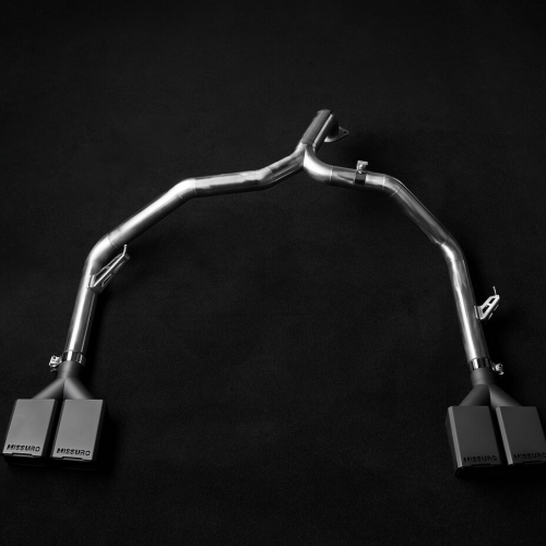 Раздвоенный выхлоп Missuro Larte Design с насадками — тюнинг Tank 500