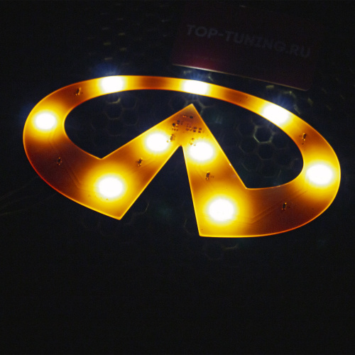 Гибкая светодиодная вставка под эмблему LED на Infiniti (190 х 95 mm)