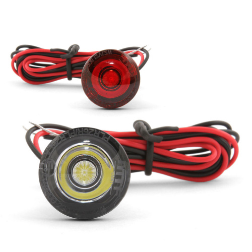 Универсальные круглые габаритные огни MTF Light (Красный свет, LED, 12V, 25 мм)