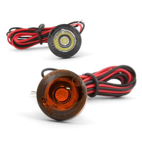 Универсальные круглые габаритные огни MTF Light (Янтарный свет, LED, 12V, 25 мм)
