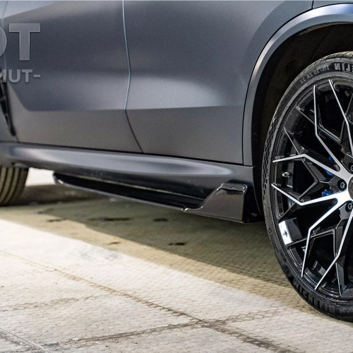 Короткие накладки PRO GT II на пороги — тюнинг BMW X5 (G05) (Черные)