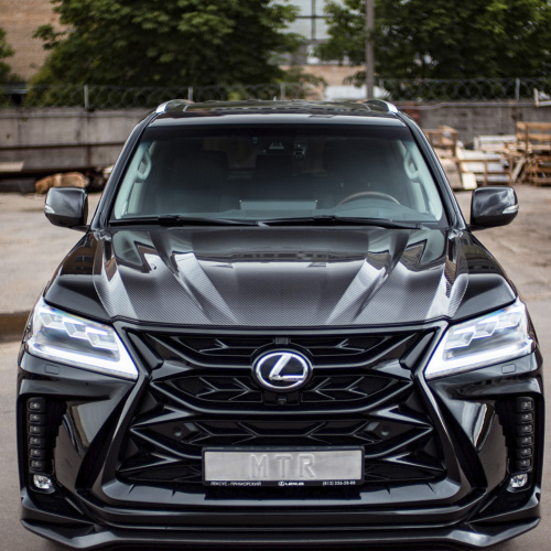 Карбоновая накладка капота для Lexus LX 450d / 570 (2015-2021, J201, рестайлинг 2)