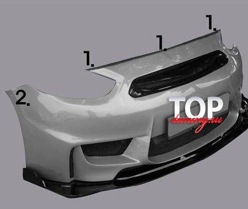 Элерон переднего бампера Max Power на Hyundai Solaris