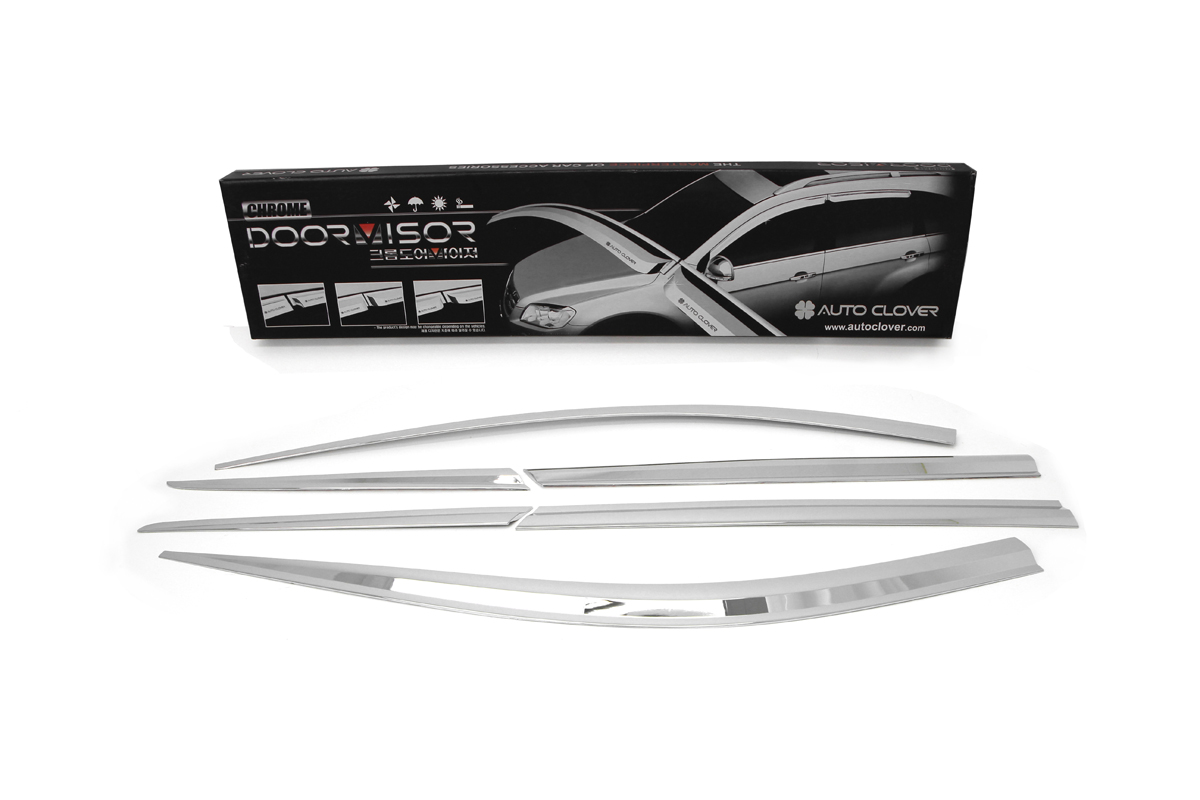 Тюнинг Santa Fe 3 New - дефлекторы на стекла. Кузов DM Дефлекторы на окна на Hyundai Santa Fe 2012?н.в.