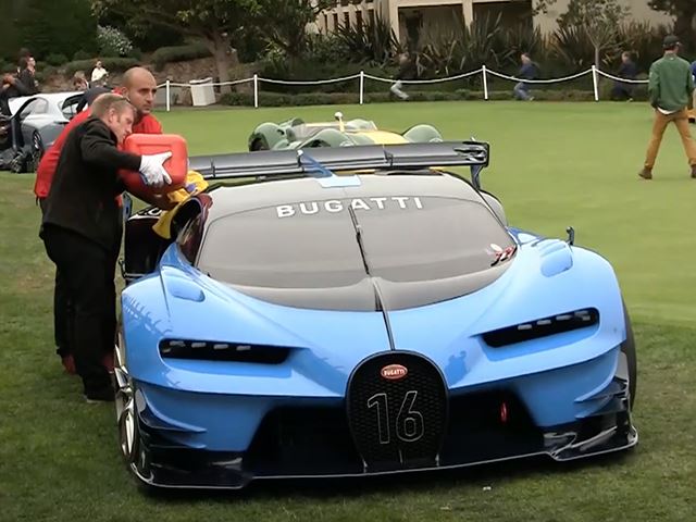 У 1500 л.с. Bugatti Vision GT были некоторые проблемы, когда он покидал Пеббл-Бич