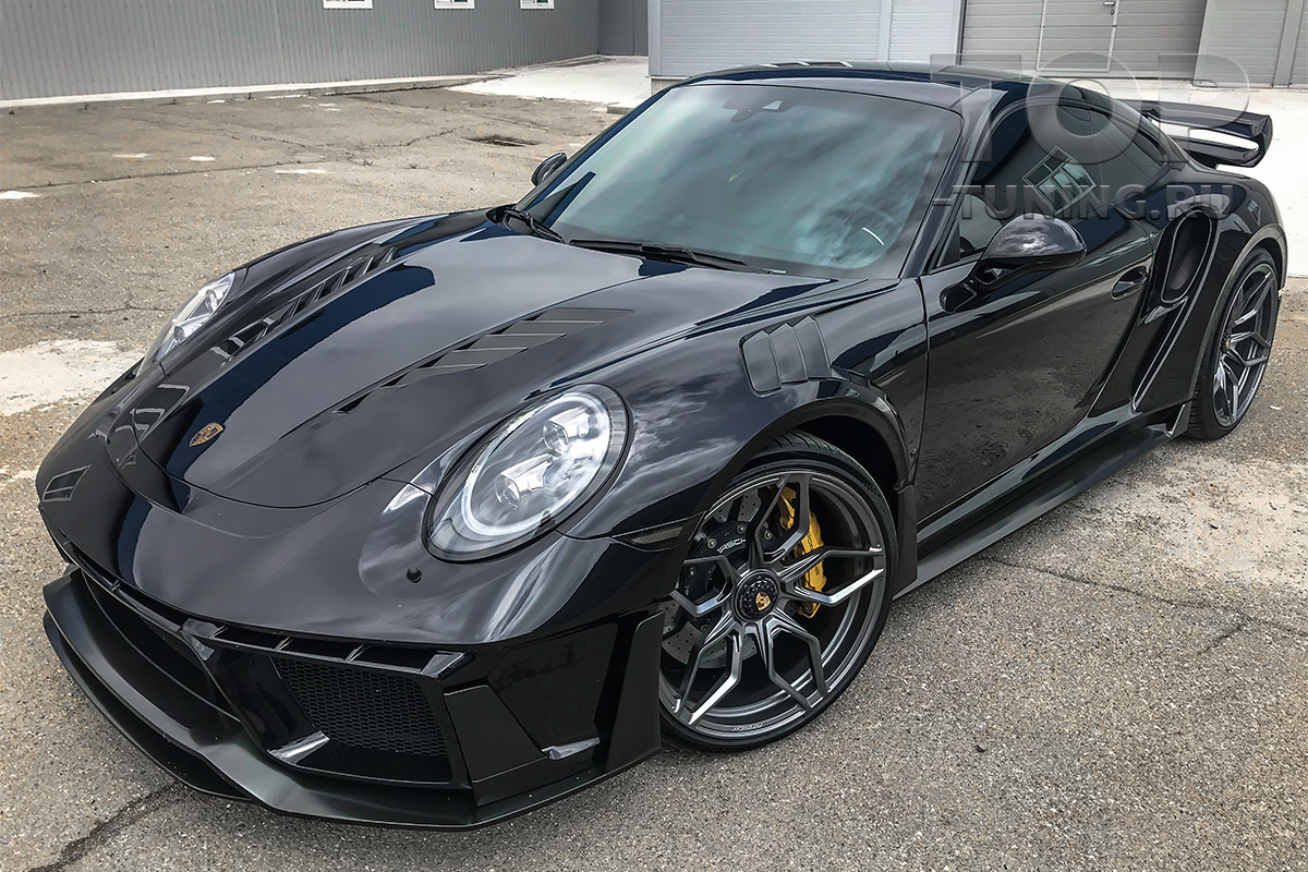 ТЮНИНГ ПОРШЕ 911 (991 КУЗОВ, 2011 - 2017) НАБОР ЭЛЕРОНОВ В ПЕРЕДНИЙ БАМПЕР ОБВЕС VENOM