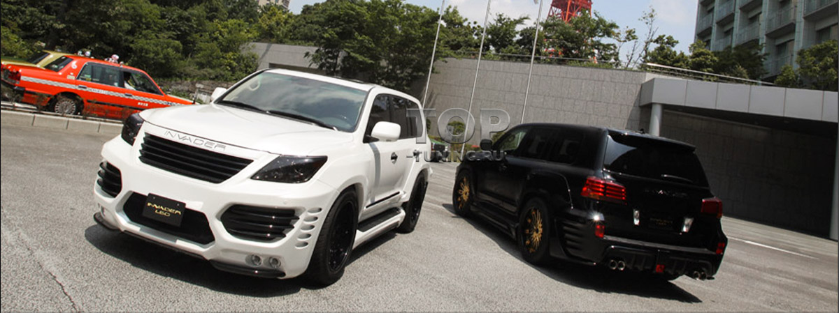 ТЮНИНГ ТОЙОТА ЛЕНД КРУЗЕР 200 (2007 - 2015) ПЕРЕДНИЙ БАМПЕР С РЕШЕТКОЙ РАДИАТОРА ОБВЕС INVADER 10537 Передний бампер INVADER для Lexus LX570