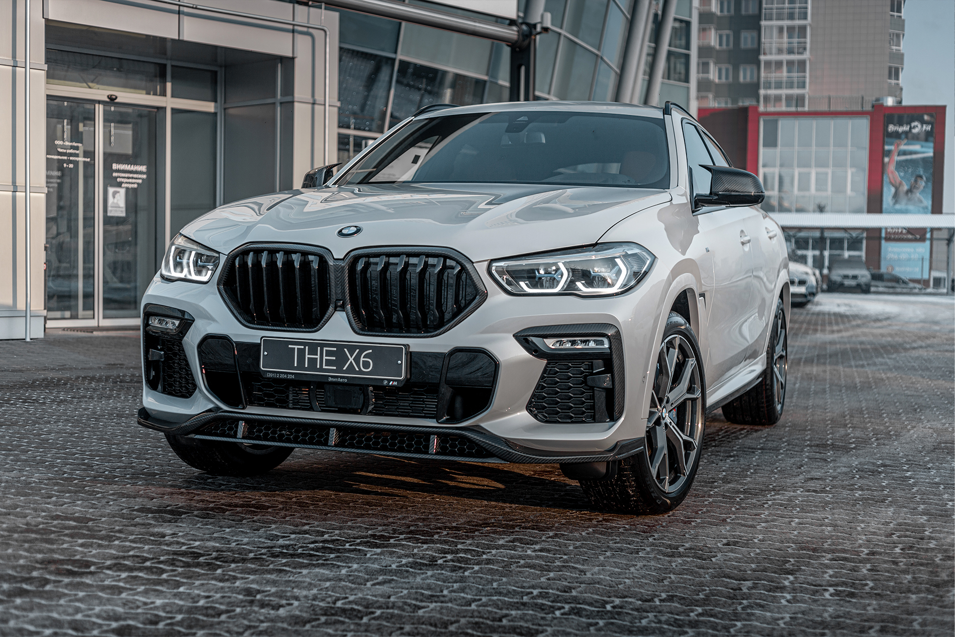 10828 Карбоновые накладки Renegade на передний бампер для BMW X6 G06