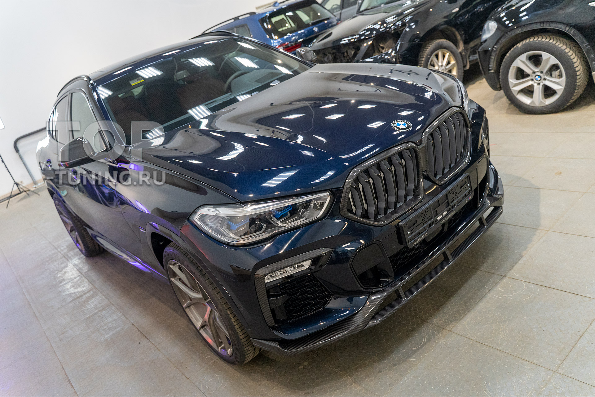 Окантовка из карбона - Черная решетка радиатора Iconic Glow для БМВ Х6 (новый кузов)