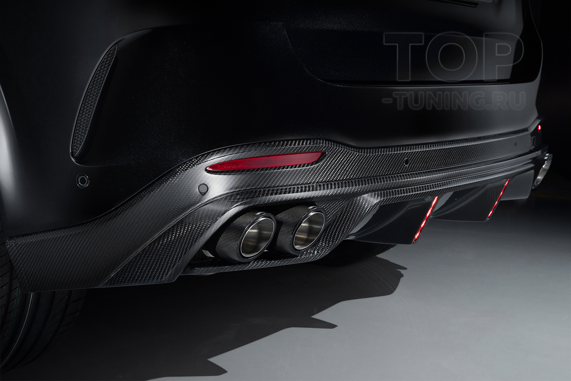 ТЮНИНГ МЕРСЕДЕС ГЛЕ (V167; 2018+) ДИФФУЗОР НА ЗАДНИЙ БАМПЕР ОБВЕС LARTE DESIGN