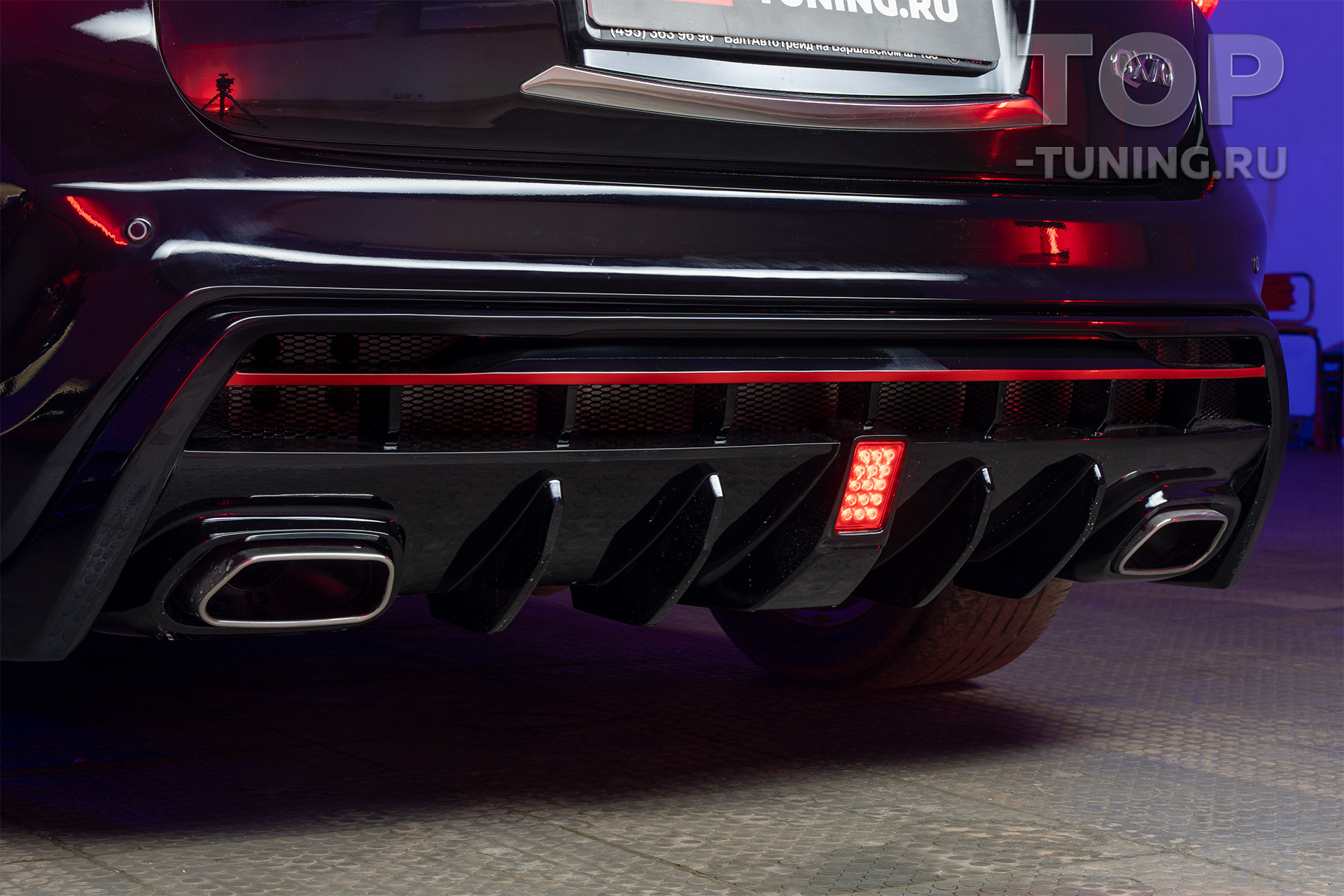 Тюнинг Инфинити QX70 (FX2) – Обвес Драко Слим – Задний бампер с диффузором и выхлопными насадками 