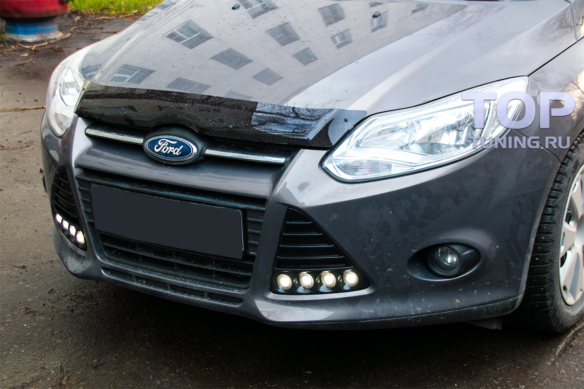 Штатные светодиодные дневные ходовые огни (ДХО) для Ford Focus 3 2015+ | комлект