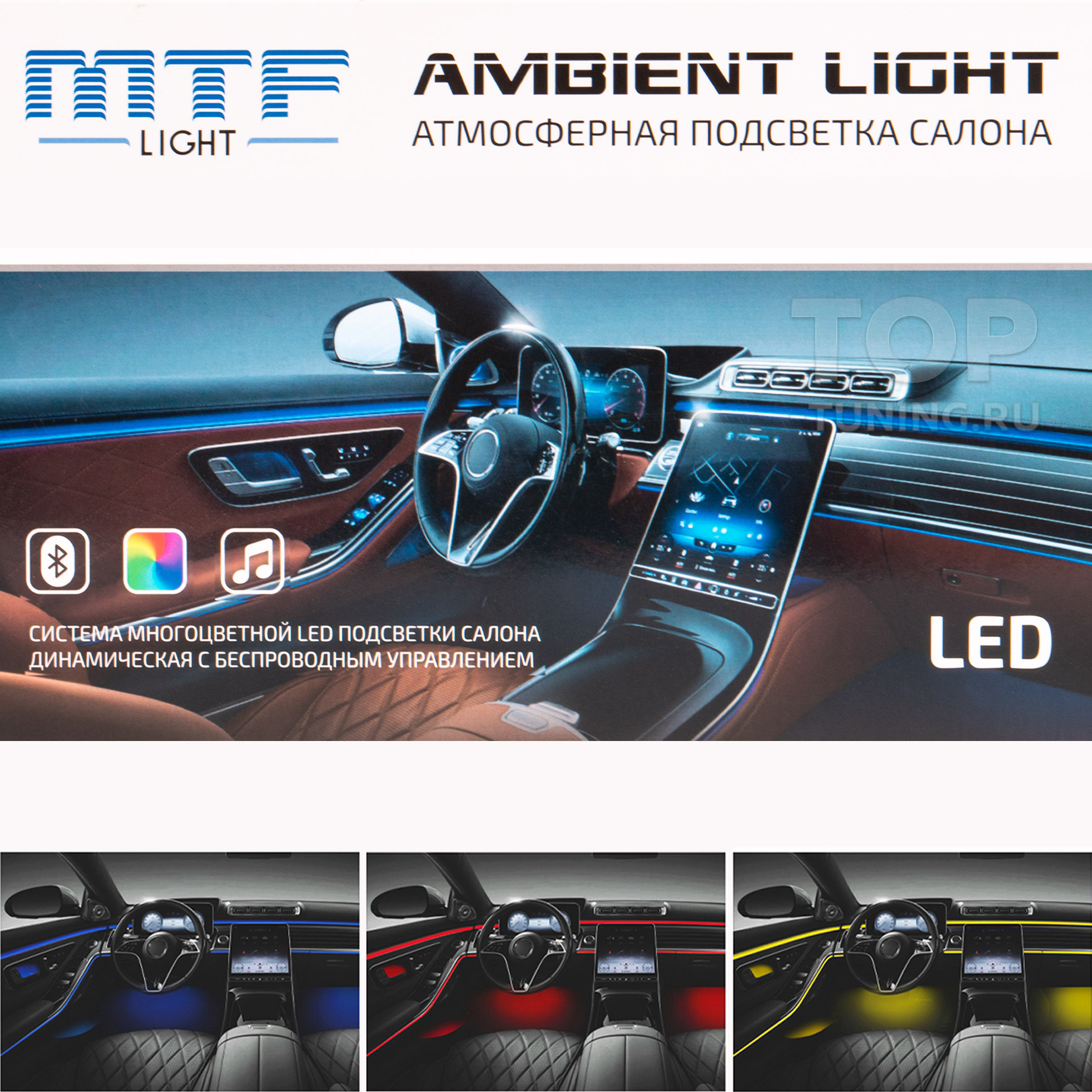 Светодиодная подсветка салона авто 72 LED USB с пульта управление