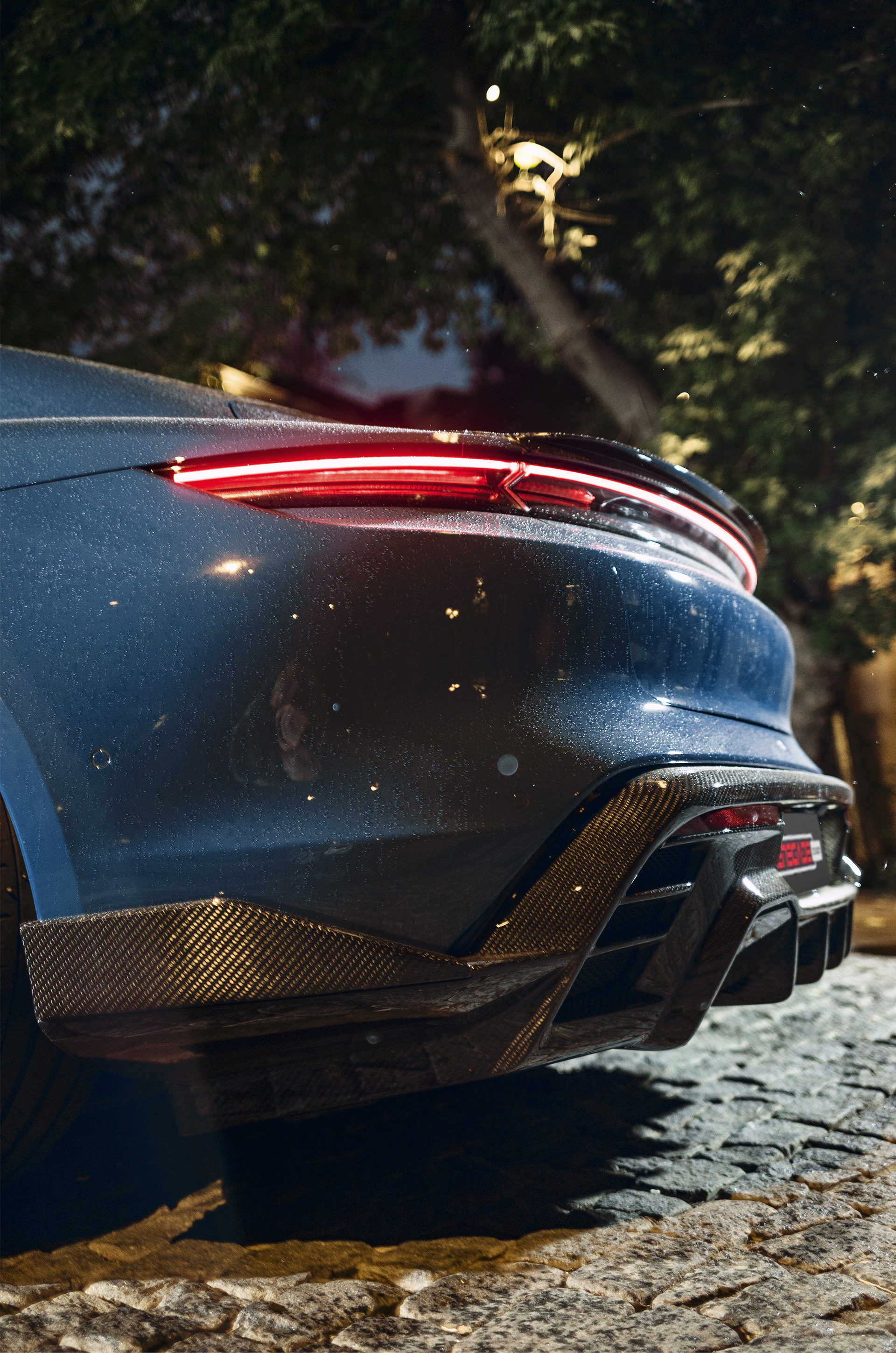 Спортивная юбка Renegade для заднего бампера Порше Тайкан