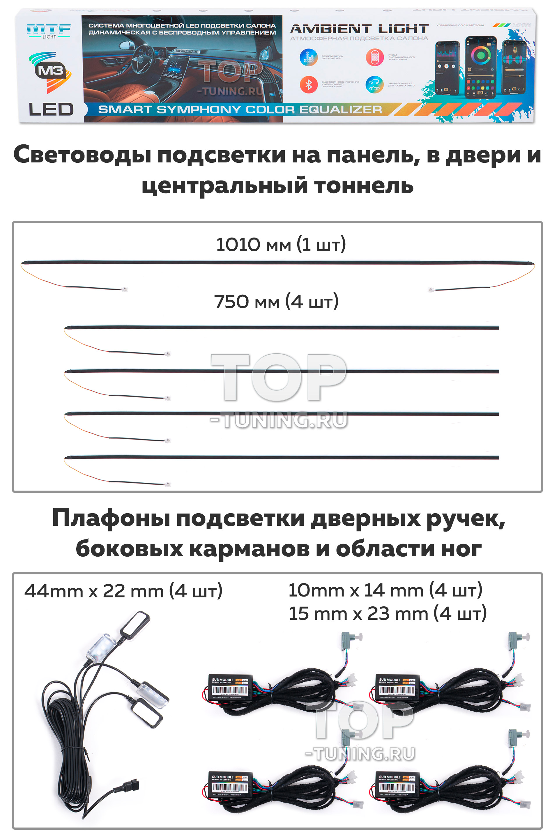 Контурная светодиодная подсветка салона - купить в Топ Тюнинг с установкой