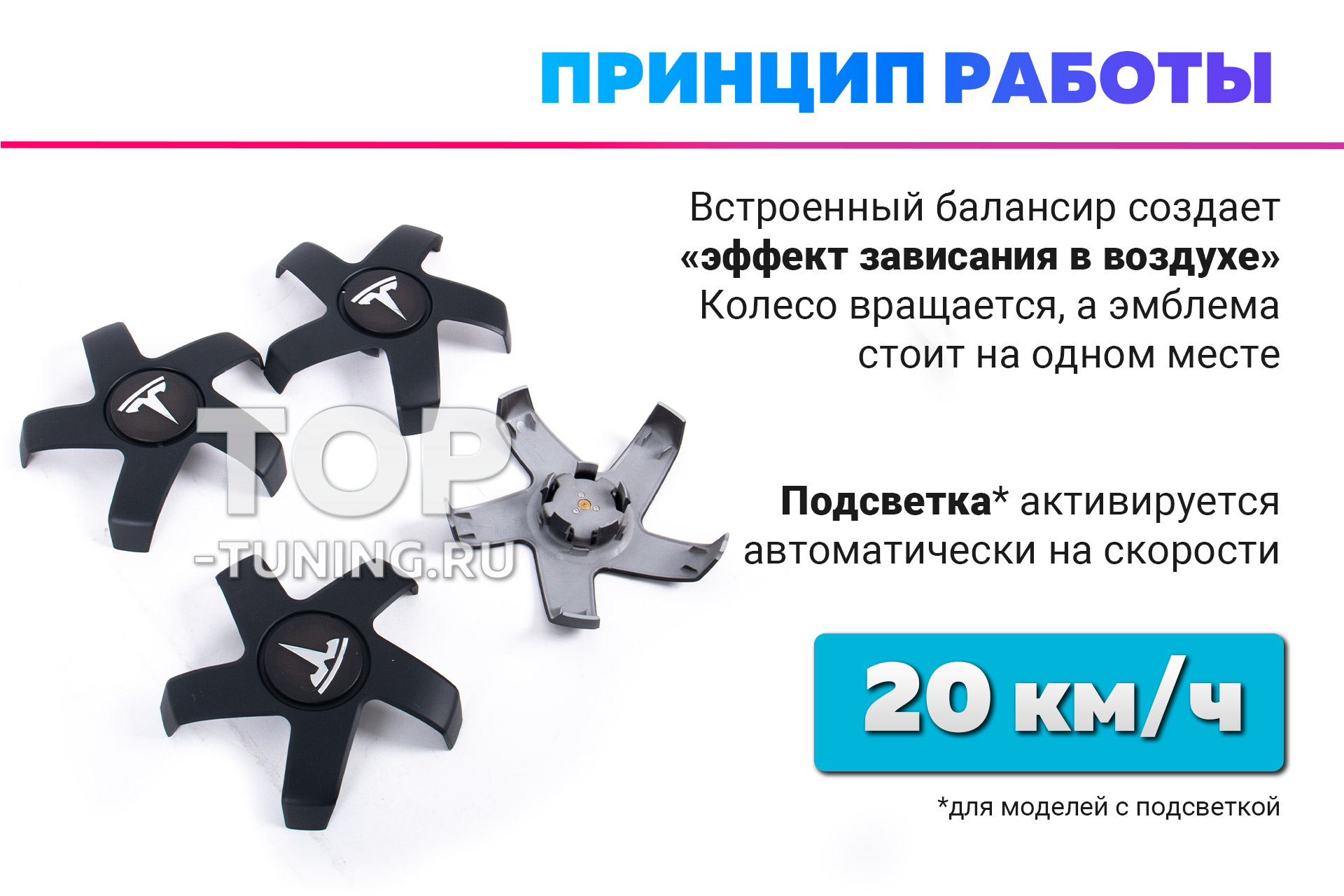 12706 Большие черные колпачки на диски Tesla Model 3. Парящие эмблемы (комплект) Черные заглушки заглушки в диски, для Tesla Model 3. С подсветкой. Цена, обзор, наличие и размеры в Топ Тюнинг