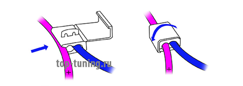 Подключение к автомобильной проводке на клеммы