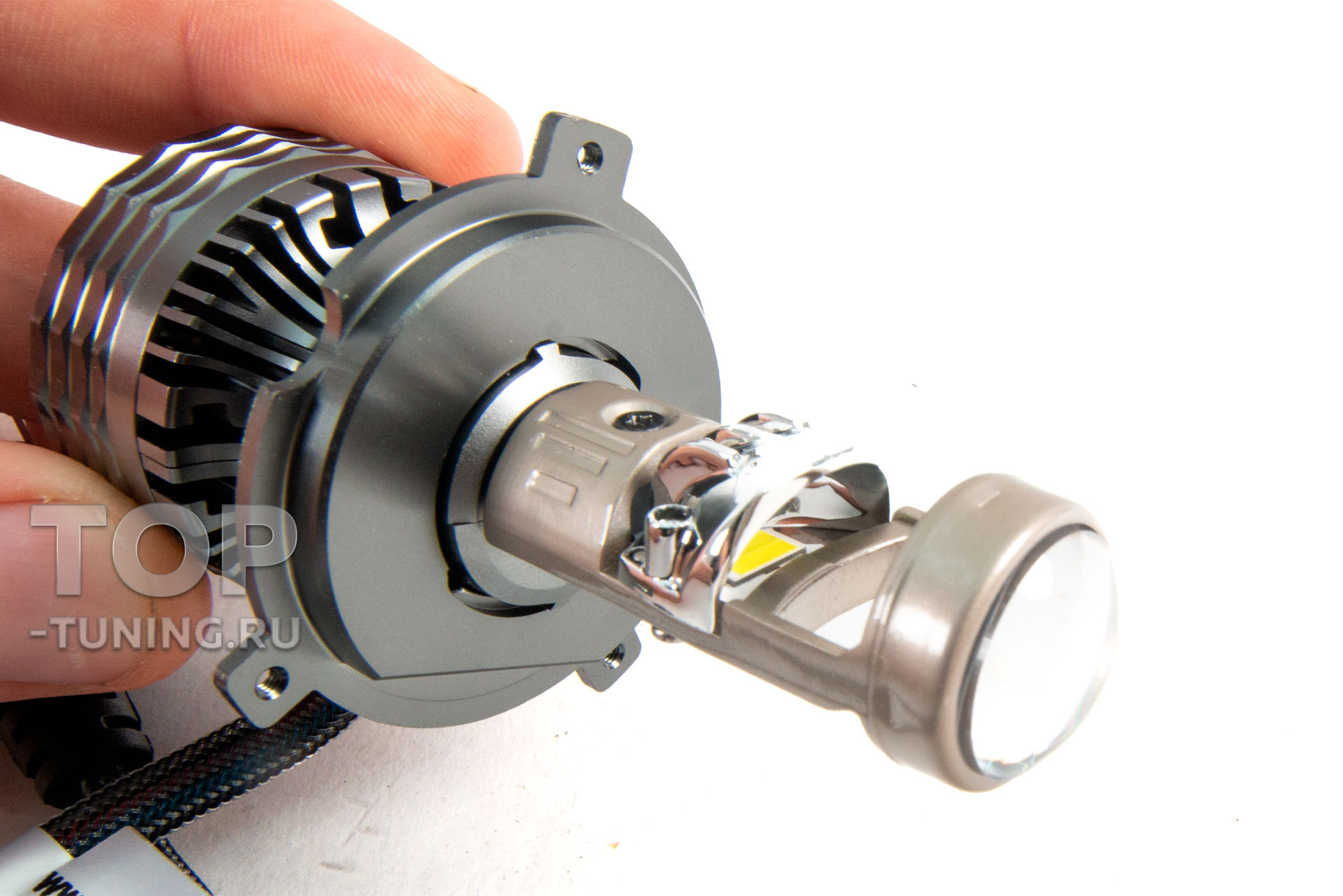 Универсальный тюнинг для оптики головного света - Светодиодные двухрежимные модули MicroLENS - H серии Цена за 2 шт. | Ближний - 50 Вт / 2700 lm | Дальний - 55 Вт / 4000 lm | 6000k 13433 Светодиодные мини линзы MTF MicroLENS для фар авто