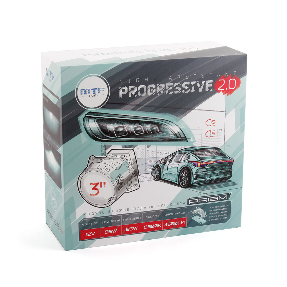 13474 Светодиодные БИ-линзы Night Assistant LED Progressive v2.0