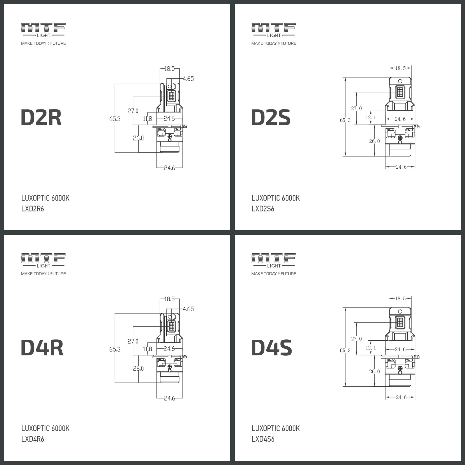 13588 Светодиодные лампы MTF Light Luxoptic (D-тип, 6000К) для авто