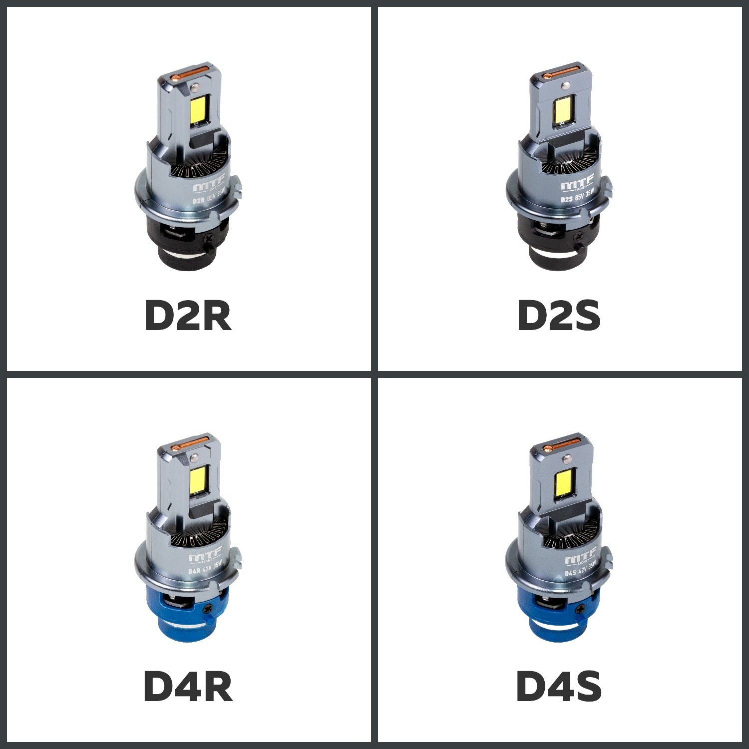 13588 Светодиодные лампы MTF Light Luxoptic (D-тип, 6000К) для авто LED лампочки МТФ Лайт Люксоптик (D2S. D2R, D4S, D4R) в фары авто вместо ксеноновых Цена за пару | OEM | 35W | 4500LM | 6000K | Штатный размер