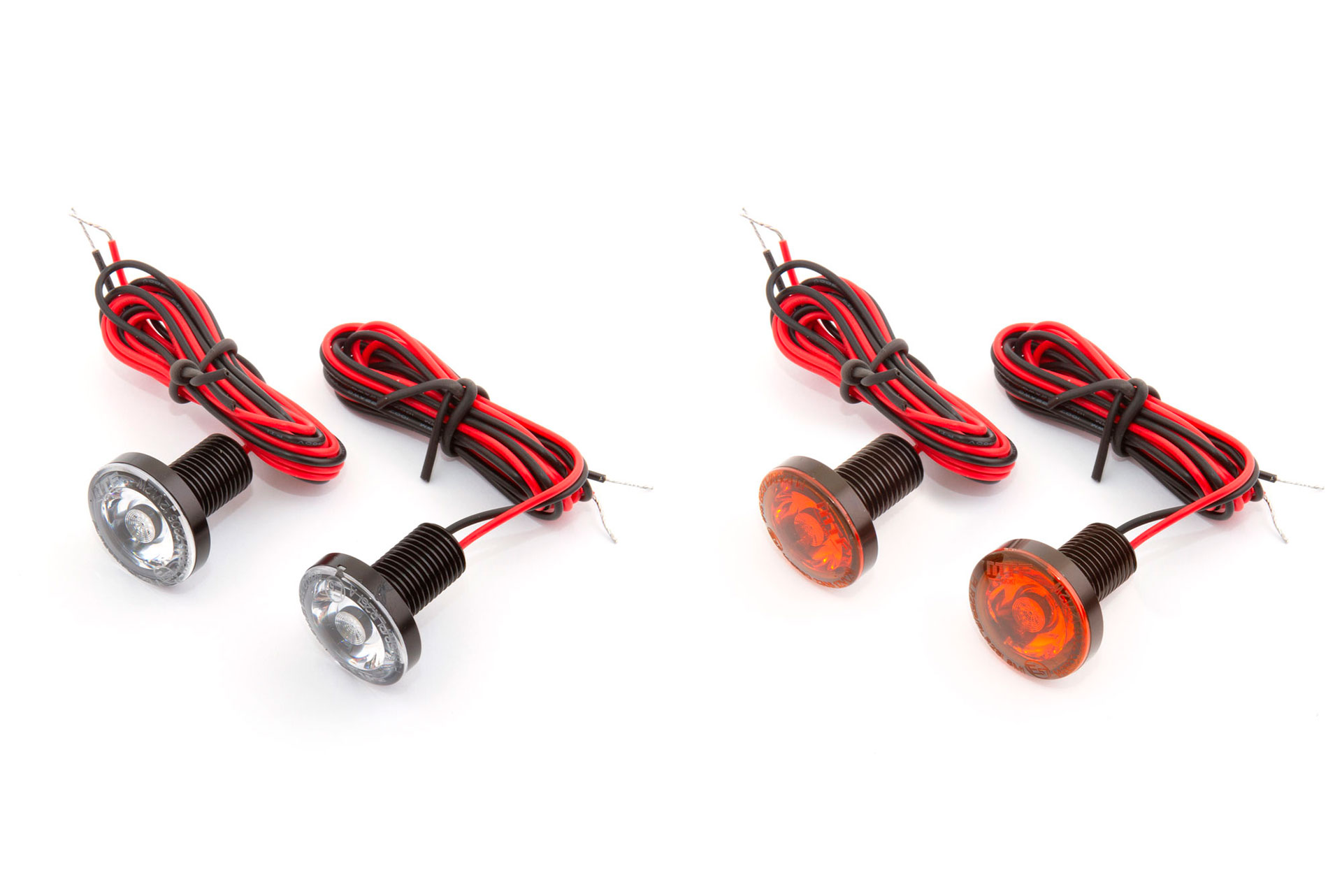 Встраиваемые круглые светодиодные повторители поворота для авто – Мощность 1 Watt, диаметр 25 мм   Цена за пару | Янтарный свет | Прозрачное или янтарное стекло | 12V | 150 lm x 2 | Диаметр лампы - 25мм. / Резьбы - 12 мм. 