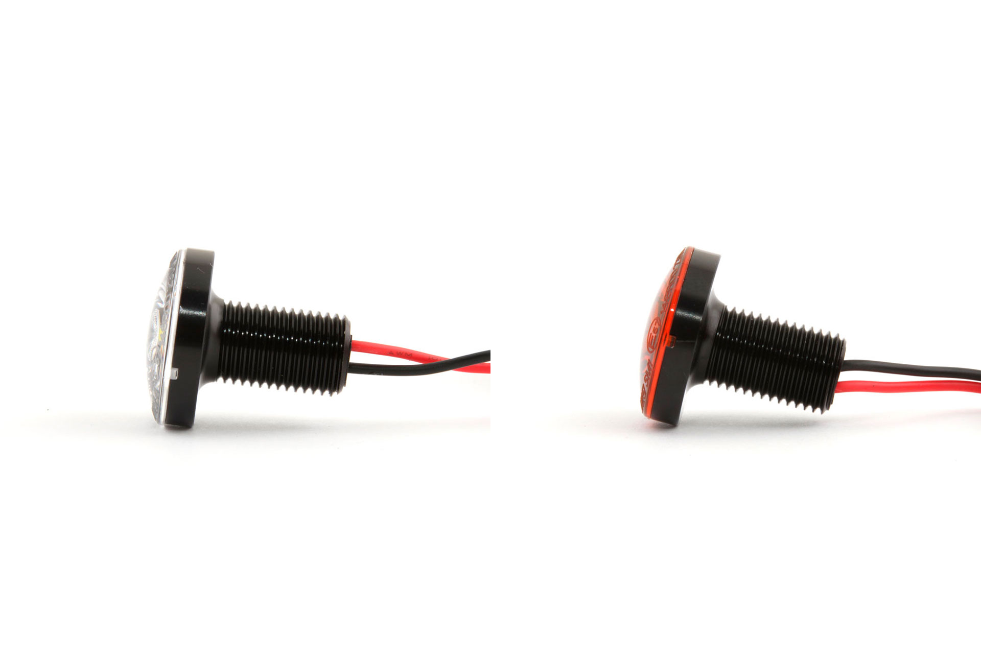 Встраиваемые круглые светодиодные повторители поворота для авто – Мощность 1 Watt, диаметр 25 мм   Цена за пару | Янтарный свет | Прозрачное или янтарное стекло | 12V | 150 lm x 2 | Диаметр лампы - 25мм. / Резьбы - 12 мм. 