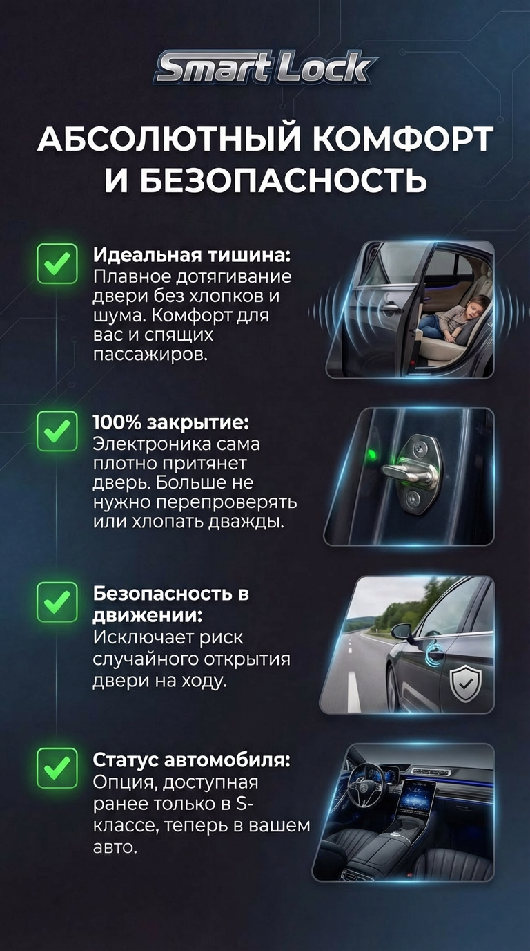 Безштыревые доводчики Smart Lock Premium для дверей Воя Фри Сохраняет гарантию | Установка в штатные места