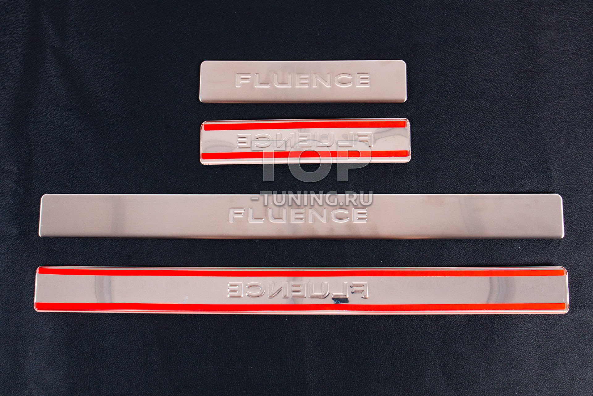 13724 Серебристые накладки из нержавеющий стали на пороги Renault Fluence (2010+)