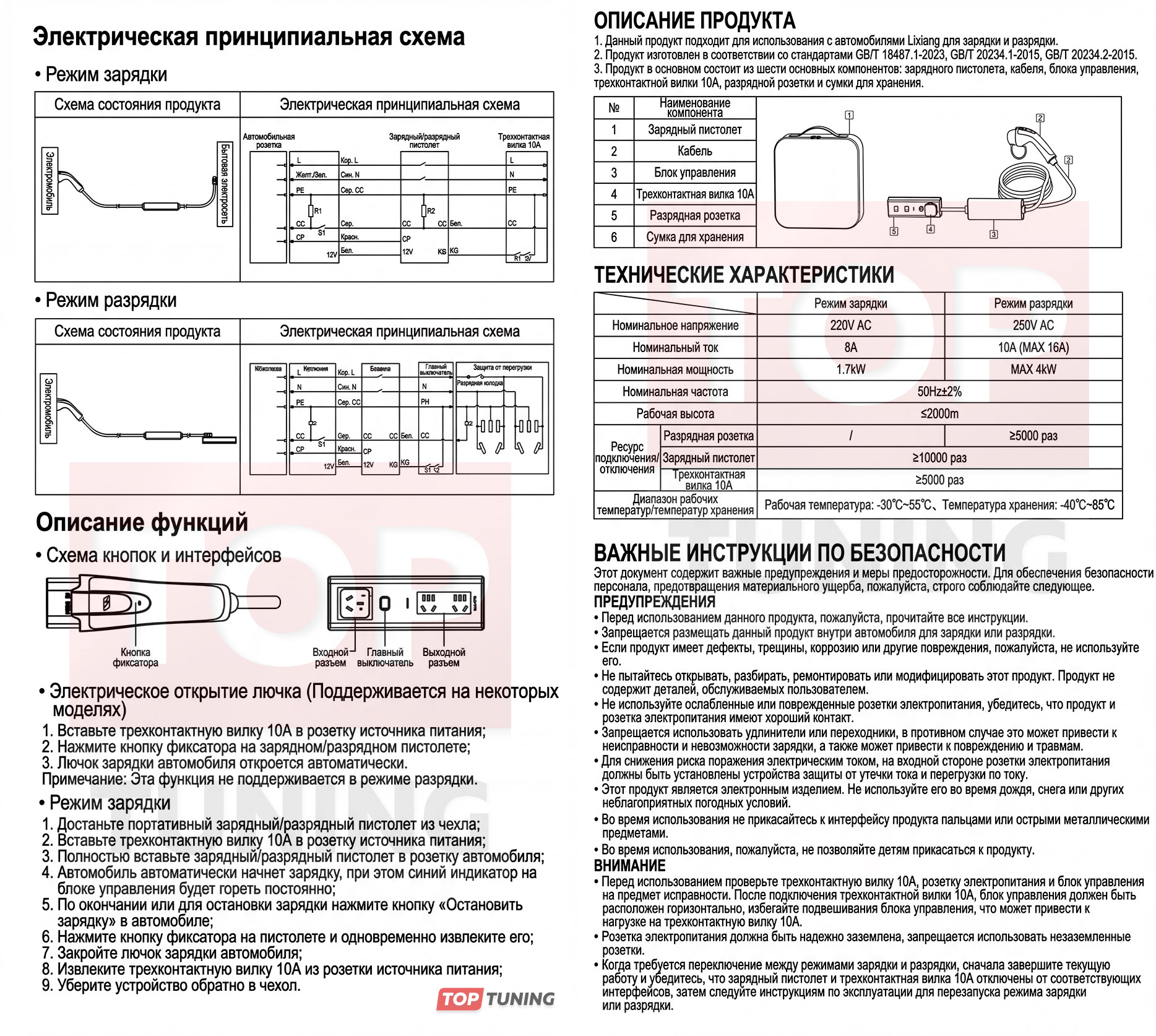 Инструкция на русском языке для оригинальной зарядки (разрядки) Лисян 