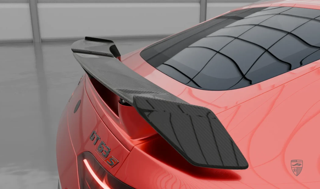 Продувной спойлер багажника Сигнатур для Мерседес АМГ ГТ 63 (2017-2025) &mdash; Ларте Дизайн Окрашенный базальт или натуральный карбон | Премиум | Штатный монтаж