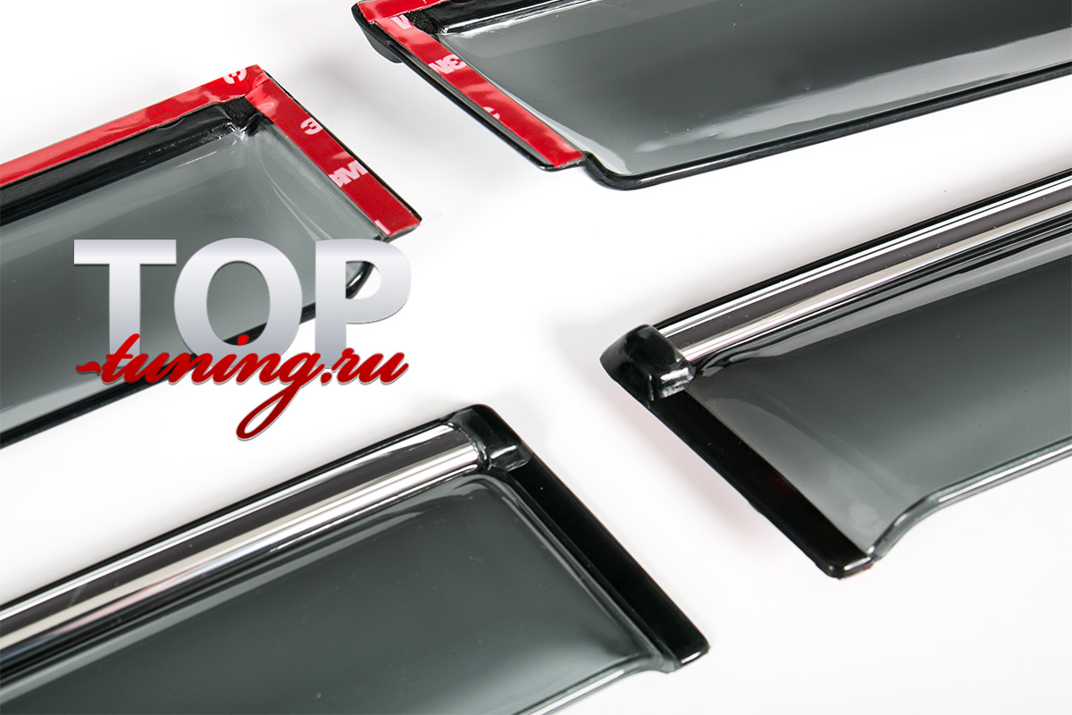 ВЕТРОВИКИ НА ОКНА CHROME LINE - ТЮНИНГ МАЗДА 3 БЛ ХЭТЧБЕК (4 ДВЕРИ, РЕСТАЙЛИНГ, ДОРЕСТАЙЛИНГ 2009 / 2013)