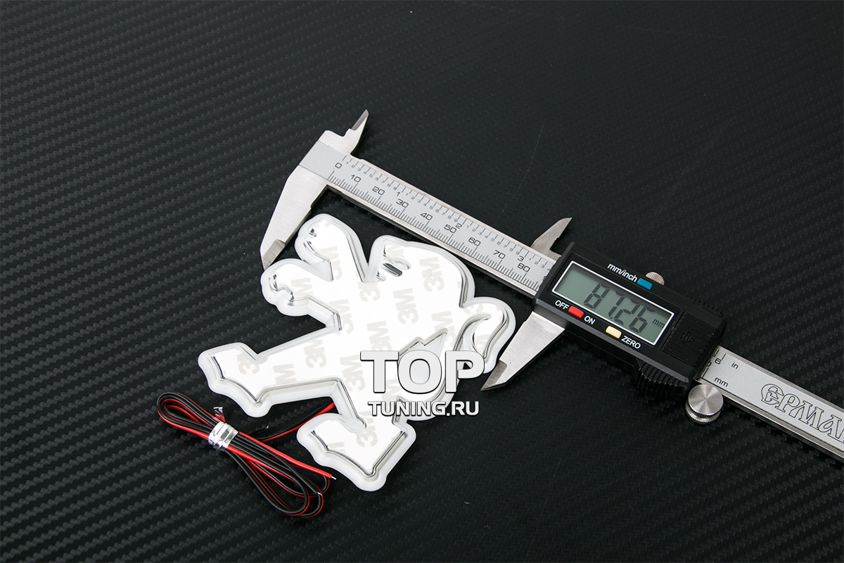 6539 Эмблема со светодиодной подсветкой Red (87mm x 92mm) на Peugeot