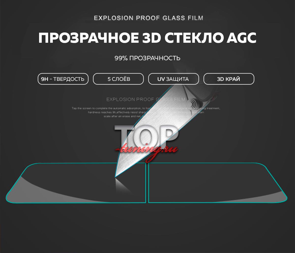 7951 Защитное стекло на панель приборов AGC 3D GLASS на Mercedes E-Class W213