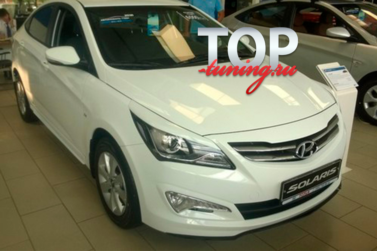 8956 Элерон Ambassador на Hyundai Solaris СПЛИТТЕР AMBASSADOR НА ПЕРЕДНИЙ БАМПЕР