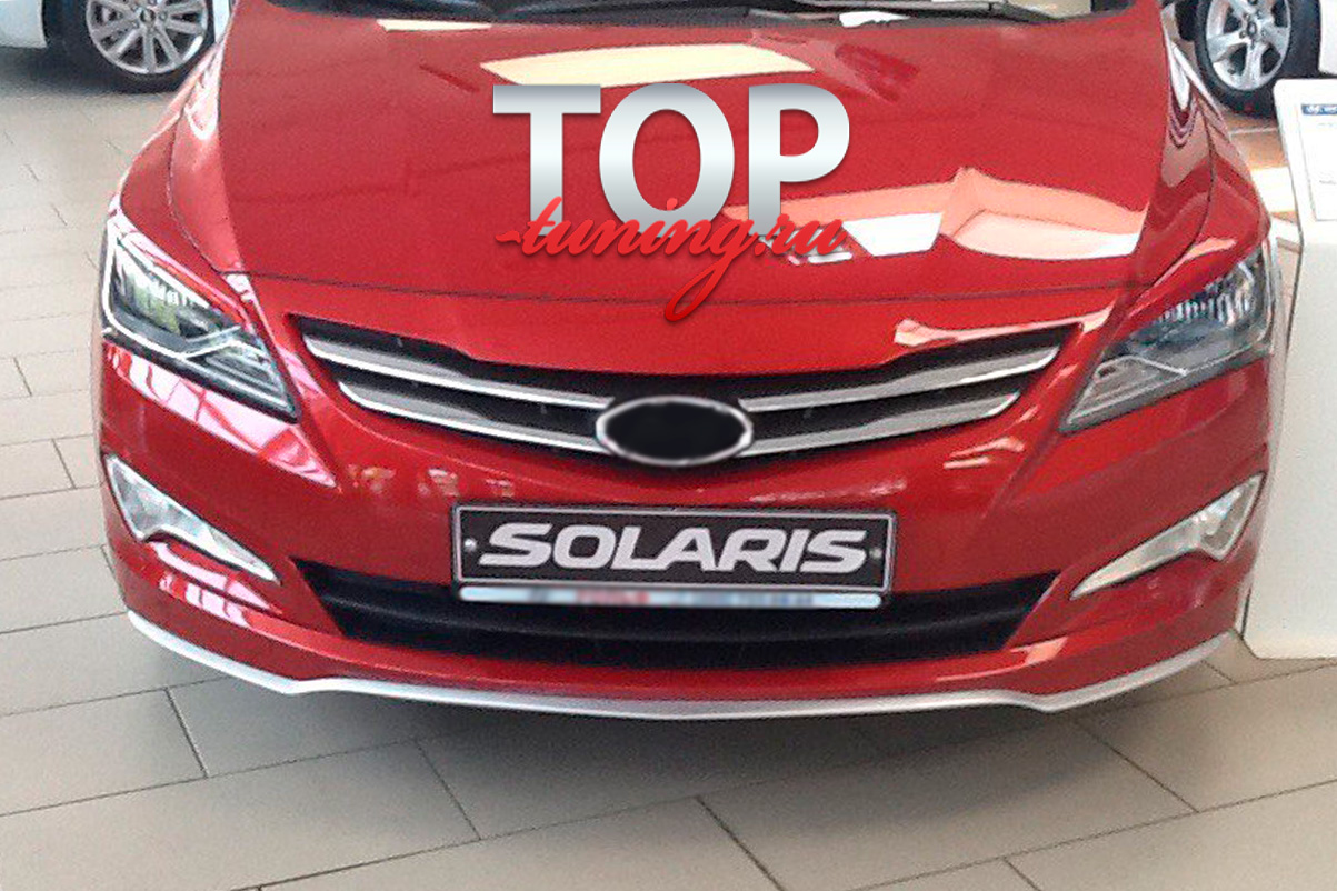 8956 Элерон Ambassador на Hyundai Solaris СПЛИТТЕР AMBASSADOR НА ПЕРЕДНИЙ БАМПЕР
