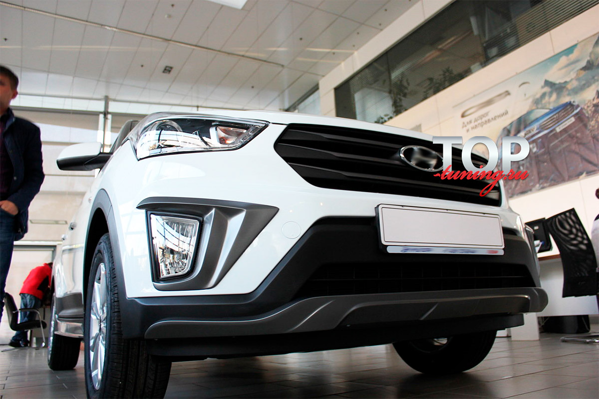 ОРИГИНАЛЬНЫЙ ТЮНИНГ ДЛЯ ХЕНДАЙ КРЕТА (2016+) ЮБКА AMBASSADOR НА ПЕРЕДНИЙ БАМПЕР