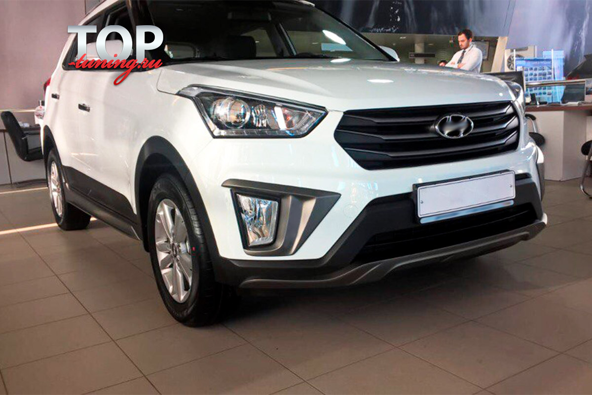 ОРИГИНАЛЬНЫЙ ТЮНИНГ ДЛЯ ХЕНДАЙ КРЕТА (2016+) ЮБКА AMBASSADOR НА ПЕРЕДНИЙ БАМПЕР