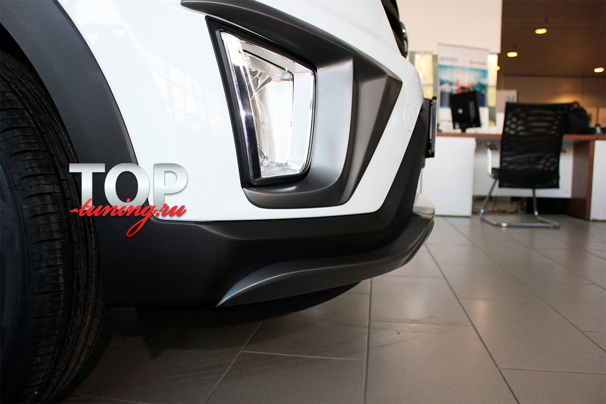 ОРИГИНАЛЬНЫЙ ТЮНИНГ ДЛЯ ХЕНДАЙ КРЕТА (2016+) ЮБКА AMBASSADOR НА ПЕРЕДНИЙ БАМПЕР